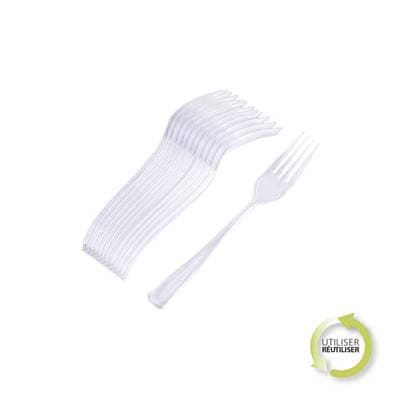 Homea Fourchette transparent réutilisable, 12 fourchettes