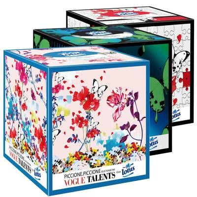 Lotus Mouchoirs blancs boîte cubique, Lot de 3x48 mouchoirs