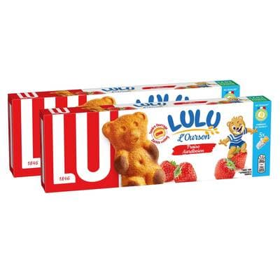 Lu Gâteaux fourrés à la fraise Lulu l'ourson, Lot de 2x5 gâteaux - 150g