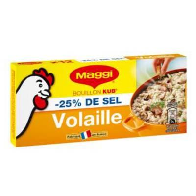 7613032397623 - Maggi - Bouillon Kub volaille réduit en sel de -25% - 12 Cubes