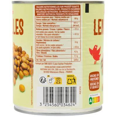 3596710491223 - Auchan - Lentilles préparées