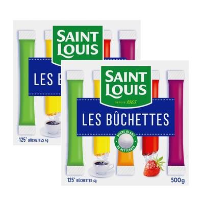 Saint Louis Bûchettes de Sucre Blanc en Poudre, Lot de 2x500g