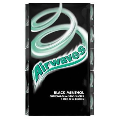 Airwaves Black Menthol, 5x10 dragées