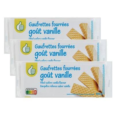 Pouce Gaufrettes fourrées goût vanille, Lot de 3x200g