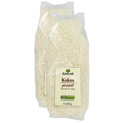Alnatura Noix de coco râpée bio, Lot de 2x200g