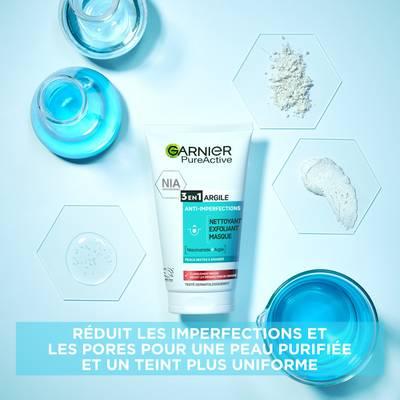 3600540676627 - Garnier - Nettoyant, exfoliant et masque 3en1 Pure actif