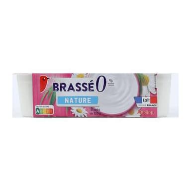 Auchan Yaourt brassé nature 0%, 8x125g