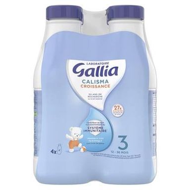 Laboratoire Gallia Lait de Croissance Calisma 3ème âge Liquide Bébé Dès 12 mois, 4x1L