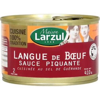 Maison Larzul Langue de Boeuf Sauce Piquante Cuisiné au Sel de Guérande, 410g