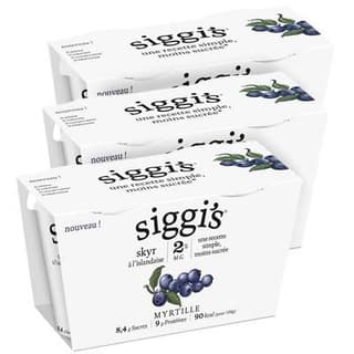 Siggi's Skyr Myrtille 2%mg, Lot de 3 - 2x140g