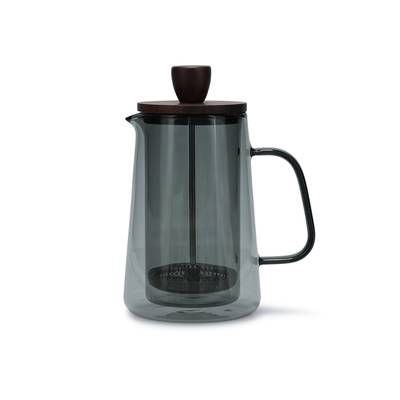 Collection Luma Cafetière 35cl avec filtre en verre et couvercle gris Luma, 1 pièce