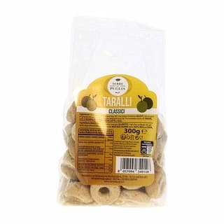 Terre di Puglia Taralli à l'Huile d'Olive- Biscuits salés nature, 300g