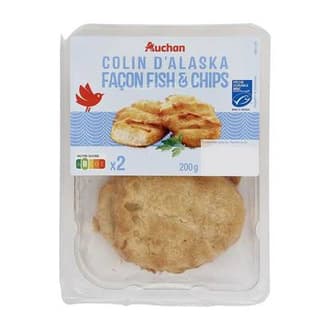 Auchan Colin d'Alaska façon fish and chips, 2 pièces - 200g