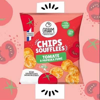 3770015053229 - Graam - Chips Soufflées Tomate et Paprika Fumé