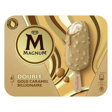 Magnum Bâtonnets double Gold Caramel, 4 bâtonnets - 284g