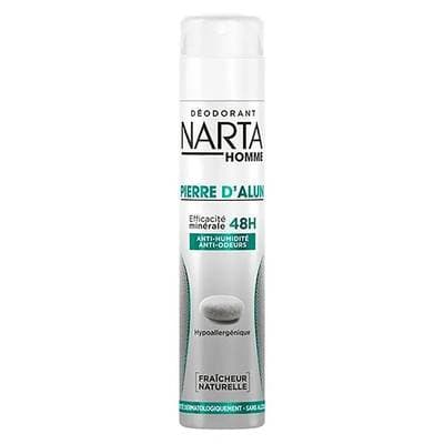 Narta Homme Déodorant Homme Pierre d'Alun 48H Fraîcheur Naturelle, 200ml