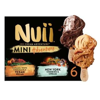 Nuii Minis bâtonnets Texan pécan et New York cookie, 6 bâtonnets - 256g
