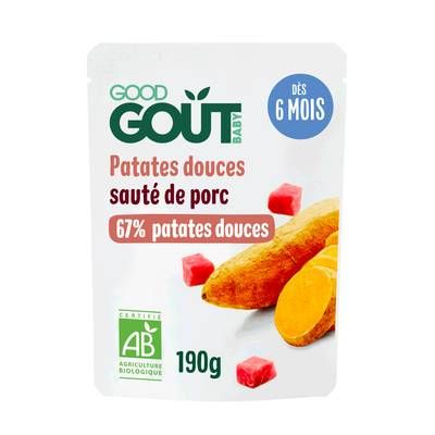 Good Goût Patates Douces Sauté de porc Bio Sachet Bébé Dès 6 mois, 190g