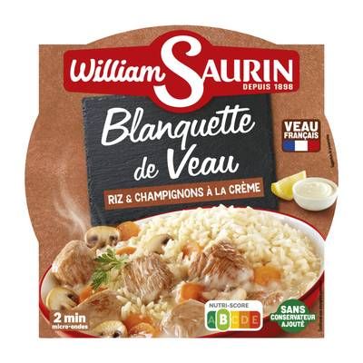 William Saurin Blanquette de Veau Riz et Champignons à la Crème, 285g
