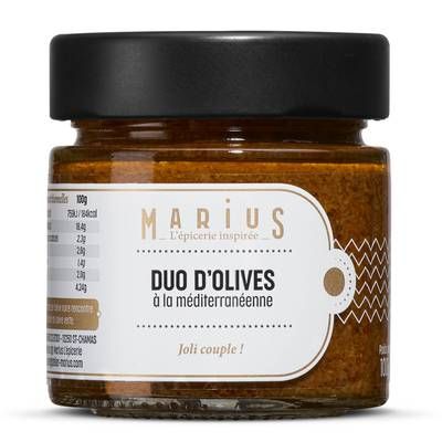 Marius, L'Épicerie Inspirée Duo d'Olives à la Méditerrannéenne - Tartinable, 100g