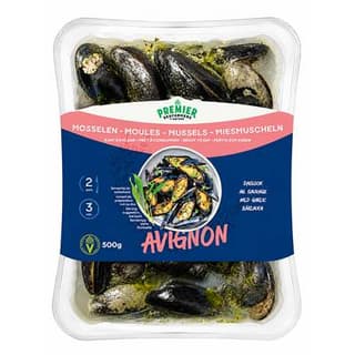 Premier Seafarmers By Nature Moule Avignon fraichement cuisinée en sauce, Barquette de 500g