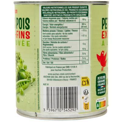 3596710545292 - Auchan - Petits pois à l'étuvée extra-fins