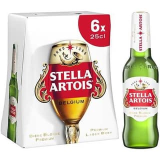 Stella Artois Bière Blonde 5,2%, 6x25cl