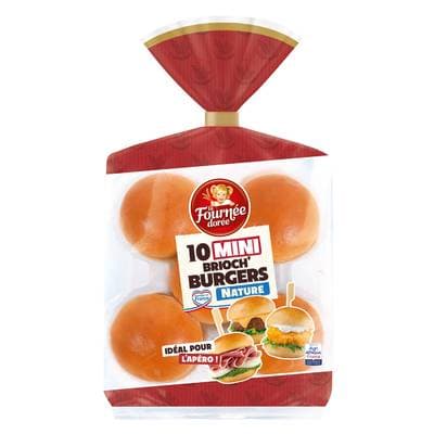 La Fournée Dorée Mini brioch' burger, 10 bun's - 200g