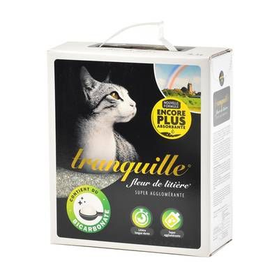 Tranquille Litière Minérale Agglomérante Fleur de Litière Super pour Chat, 4,5L