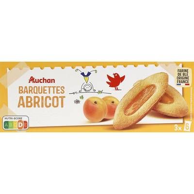 Auchan Barquettes goût abricot, 120g