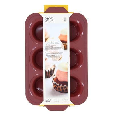 Point virgule Moule pour 6 muffins Vintage Maroon