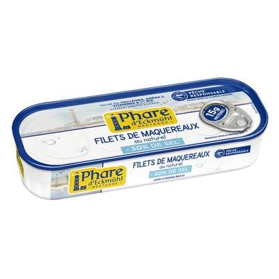 Phare d'Eckmuhl Filet de maquereaux 50% moins de sel, Pêche Responsable, 79g