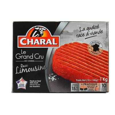 Charal Steaks hachés le Grand Cru- Race Limousine 15%mg, 10x100g