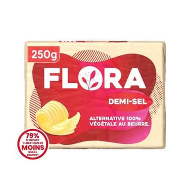 Flora Matière grasse végétale demi sel à tartiner et à cuire, 250g