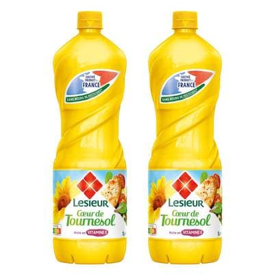 Lesieur Huile de Tournesol Coeur de Tournesol, Lot de 2x1L