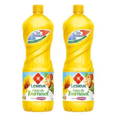 Lesieur Huile de Tournesol Coeur de Tournesol, Lot de 2x1L