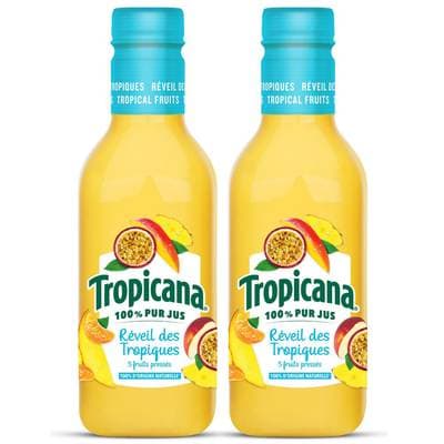 Tropicana Jus Multifruits, Réveil des Tropiques, Lot de 2x90cl
