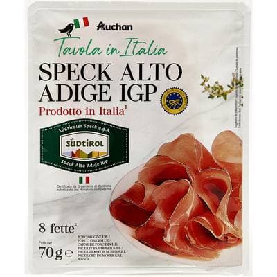 Auchan Tavola In Italia Jambon speck IGP, 8 tranches - 70g