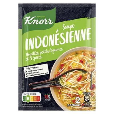 Knorr Soupe Indonésienne- Nouilles, Petits Légumes et 5 épices déshydratée, 45g