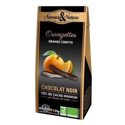 Saveurs & Nature Orangettes Chocolat Noir Bio, 125g