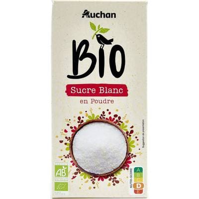 Auchan BIO Sucre Blanc en Poudre Bio, 750g