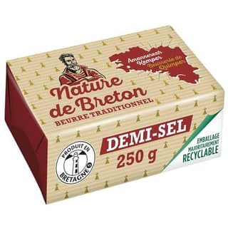 Nature de Breton Beurre demi sel, 250g