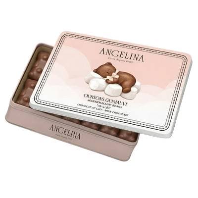 Angelina Paris 12 Oursons guimauve chocolat au lait à l'extrait de vanille, 130g