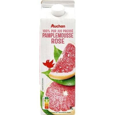 Auchan Pur Jus de Pamplemousse Rose, 1l