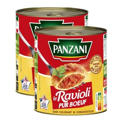 Panzani Ravioli Pur Boeuf à la Sauce Tomate Cuisinée, Lot de 2x800g