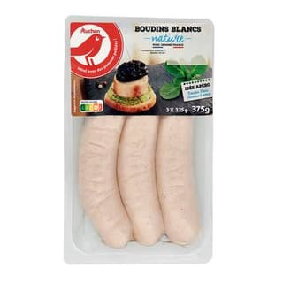 Auchan Boudins Blanc Nature, 3x125g