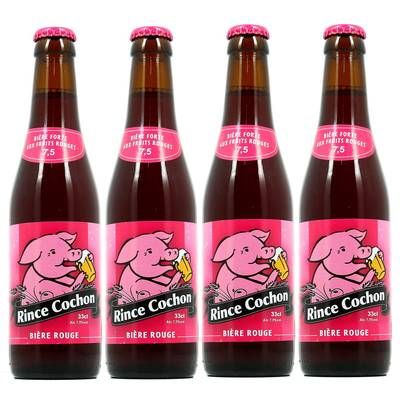 Rince Cochon Bière à la cerise 7.5°, Lot de 4x33cl