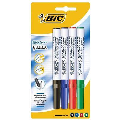 3086120067441 - Bic - Feutres effaçables à sec Velleda pointe moyenne couleurs assorties