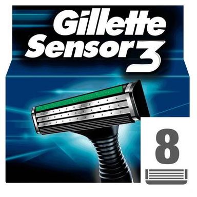Gillette Sensor 3 Lames de rasoir Sensor 3, 8 lames