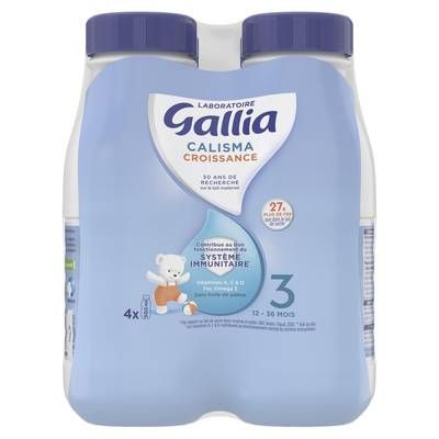 Laboratoire Gallia Lait de Croissance Calisma 3ème âge Liquide Bébé Dès 12 Mois, 4x50cl